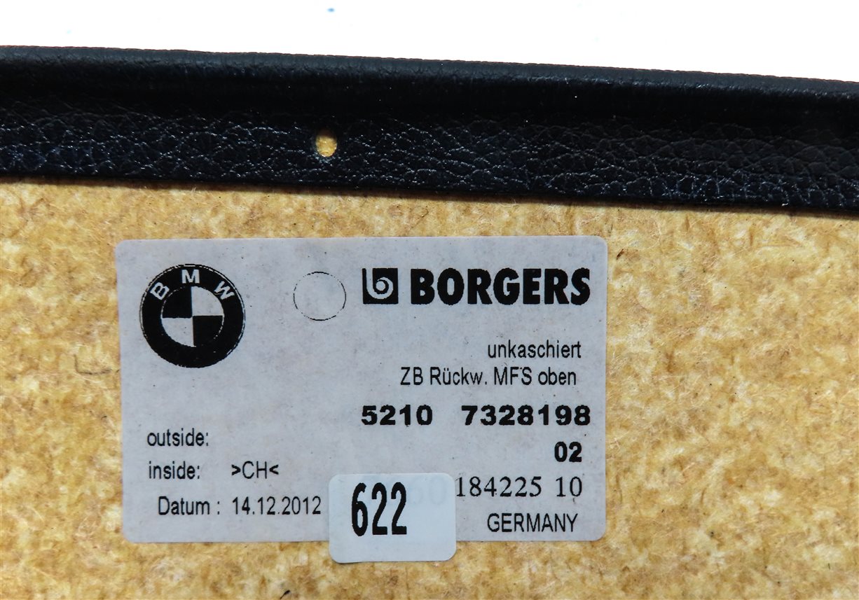 Thumbnail 6: 2013 BMW 750LI F01 FRONT RIGHT PASSENGER UPPER SEAT BACK COVER (BLACK) w/ LIGHT