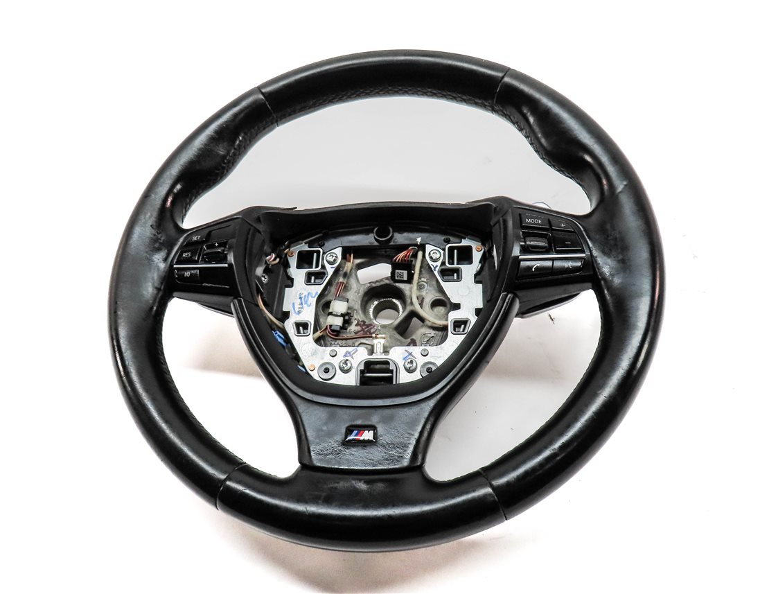 Thumbnail 2: 11-13 BMW 5 6 7 SERIES F01 F10 3 SPOKE M SPORT STEERING WHEEL w/ PADDLES (Black)