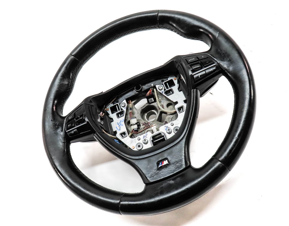 Thumbnail 3: 11-13 BMW 5 6 7 SERIES F01 F10 3 SPOKE M SPORT STEERING WHEEL w/ PADDLES (Black)