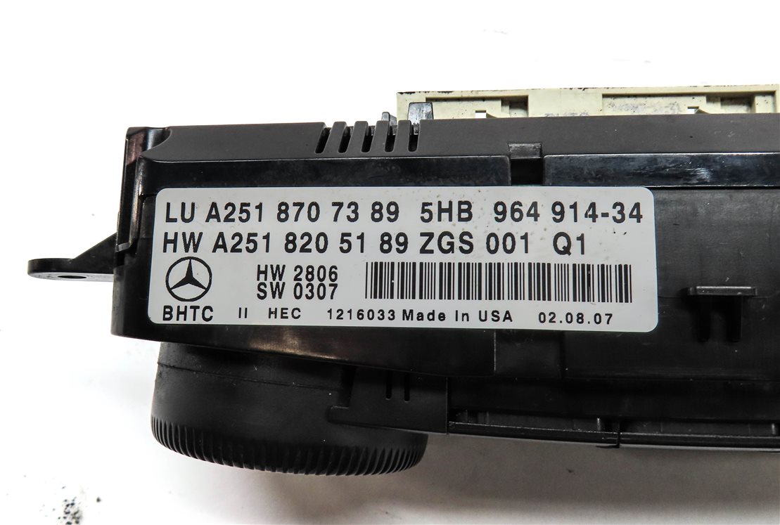 Thumbnail 6: 06-08 MERCEDES ML320 ML350 ML550 R320 R350 (W164 W251) FRONT TEMPERATURE CONTROL
