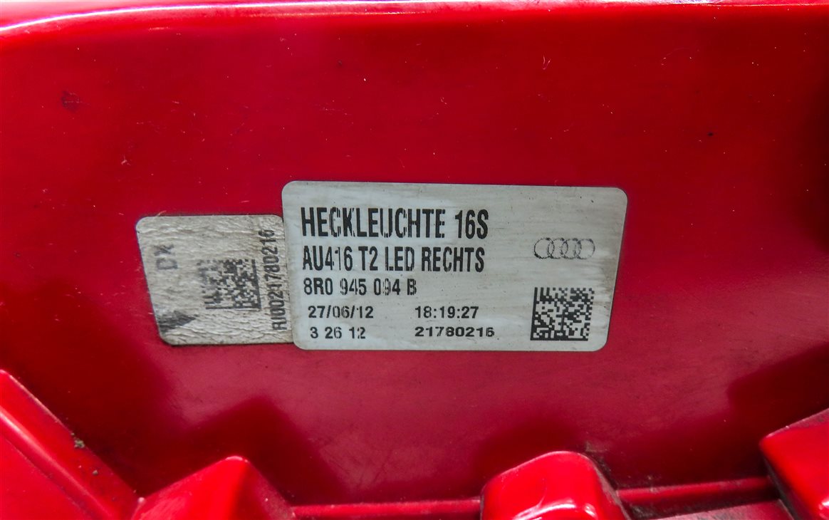 Thumbnail 6: 2009-2012 AUDI Q5 (8R) RIGHT PASSENGER REAR TRUNK TAILLIGHT BRAKE LIGHT LAMP