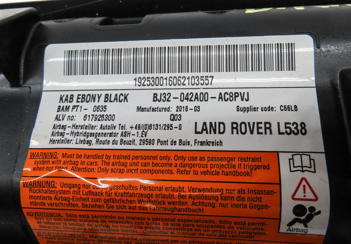 Thumbnail 6: 2015-2019 LAND ROVER DISCOVERY SPORT (L550) LEFT DRIVER KNEE AIRBAG (BLACK)