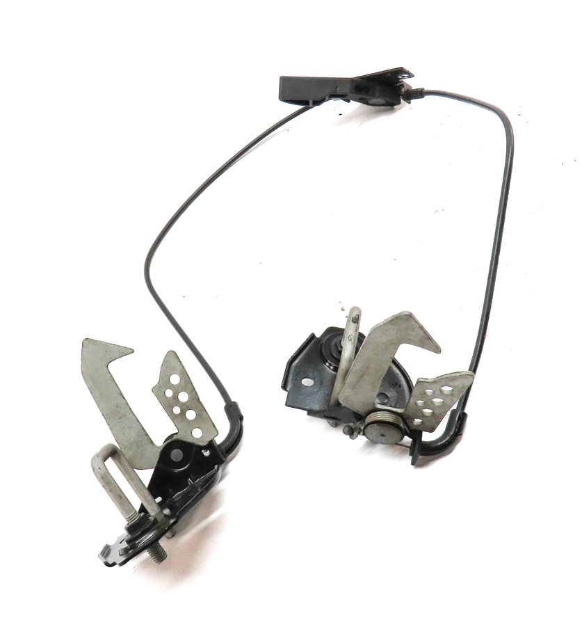Thumbnail 2: 11 BMW 535XIGT F07 FRONT LEFT & RIGHT HOOD LOCK LATCH RELEASE LEVER SET w/CABLE