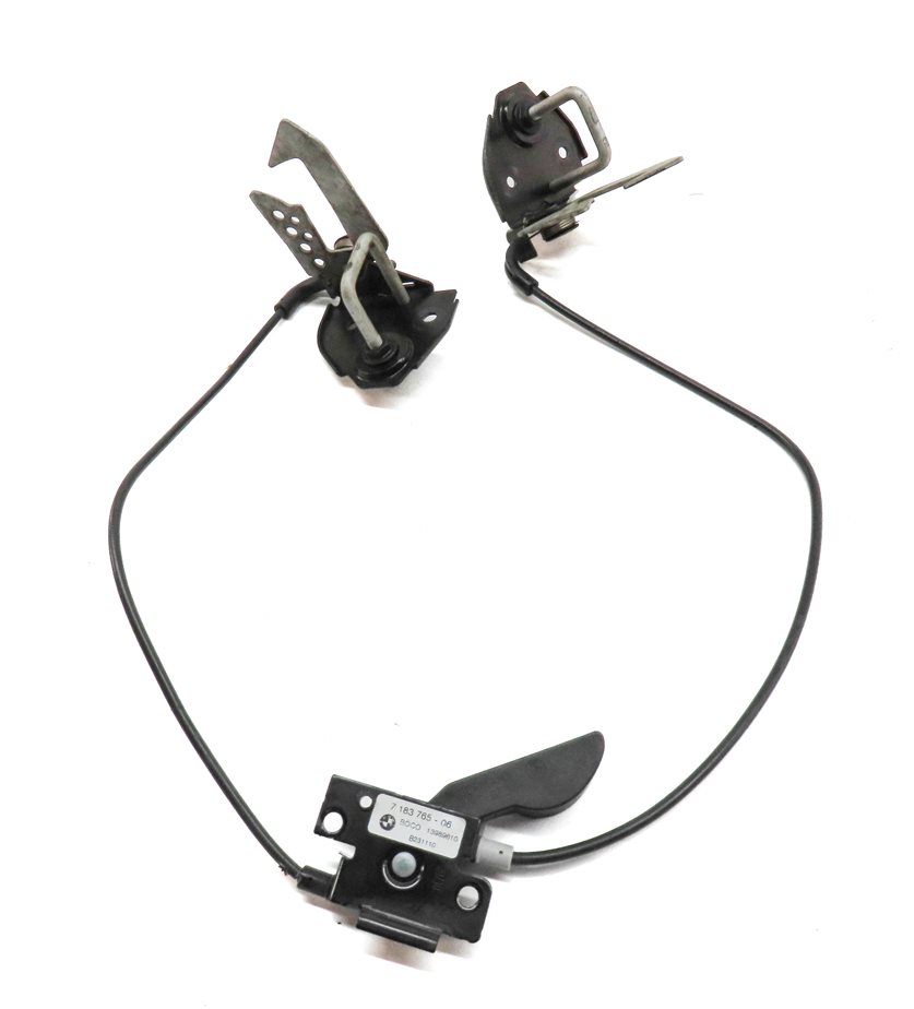 Thumbnail 4: 11 BMW 535XIGT F07 FRONT LEFT & RIGHT HOOD LOCK LATCH RELEASE LEVER SET w/CABLE