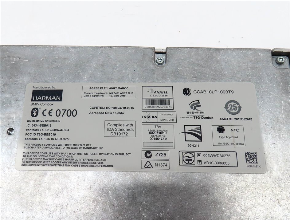 Thumbnail 4: 2011 BMW 535XIGT (F07) BLUETOOTH COMMUNICATION CONTROL MODULE