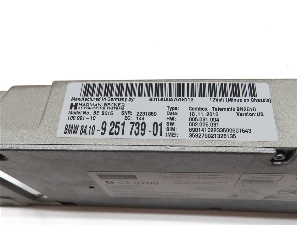 Thumbnail 5: 2011 BMW 535XIGT (F07) BLUETOOTH COMMUNICATION CONTROL MODULE