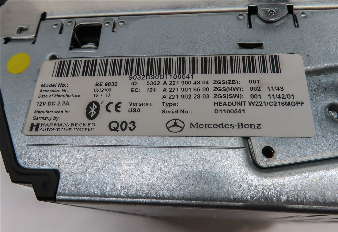 Thumbnail 8: 2013 MERCEDES S CLASS W221 DASH STEREO CD PLAYER CHANGER SD CARD RADIO HEAD UNIT