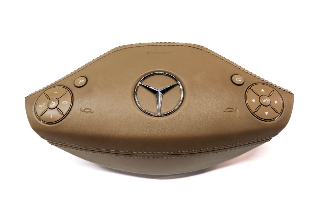 Thumbnail 4: 11-14 MERCEDES CL-CLASS S-CLASS C216 W221 4 SPOKE STEERING WHEEL AIRBAG (Brown)