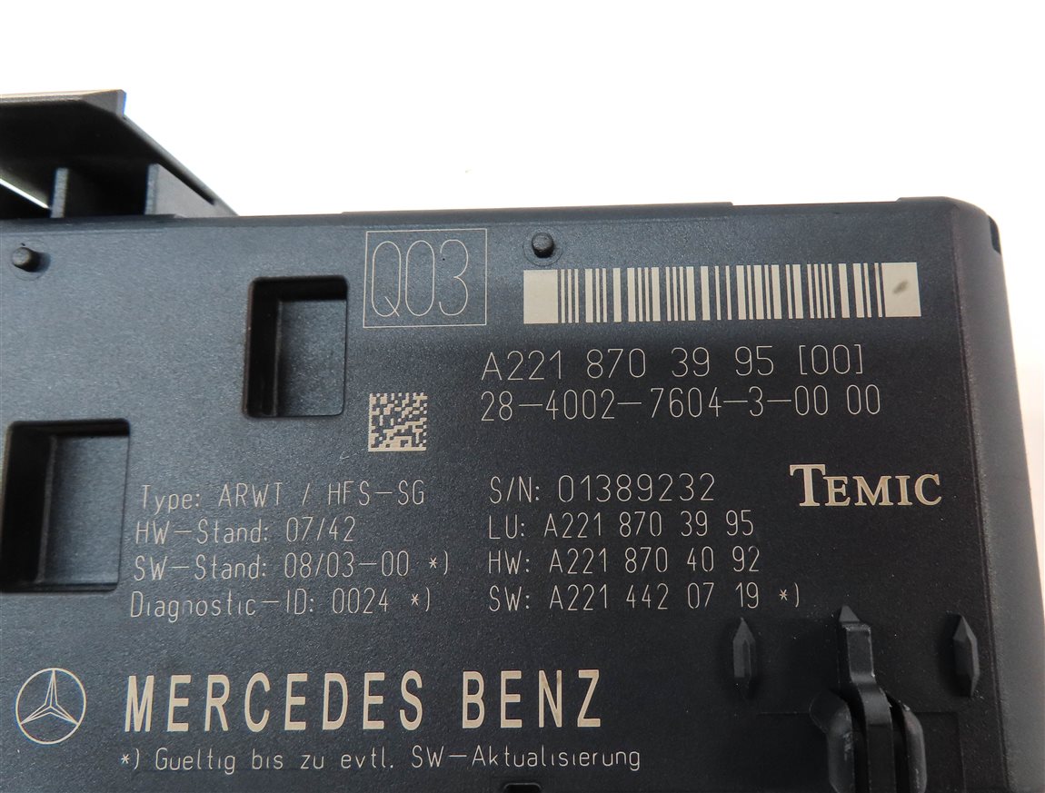 Thumbnail 4: 2007-2013 MERCEDES CL S CLASS (C216 W221) TRUNK LIFT LIFTGATE CONTROL MODULE
