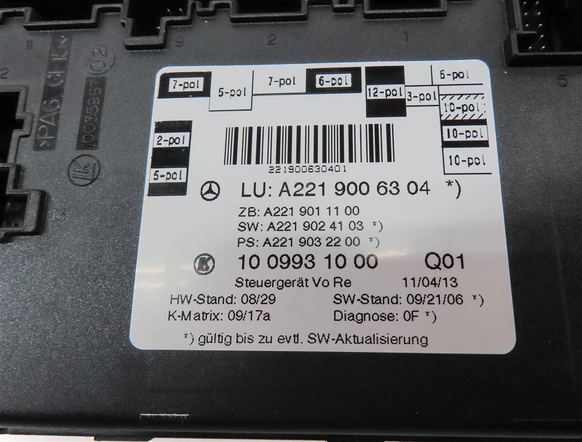Thumbnail 4: 2013 MERCEDES S550 (W221) FRONT RIGHT PASSENGER DOOR CONTROL MODULE