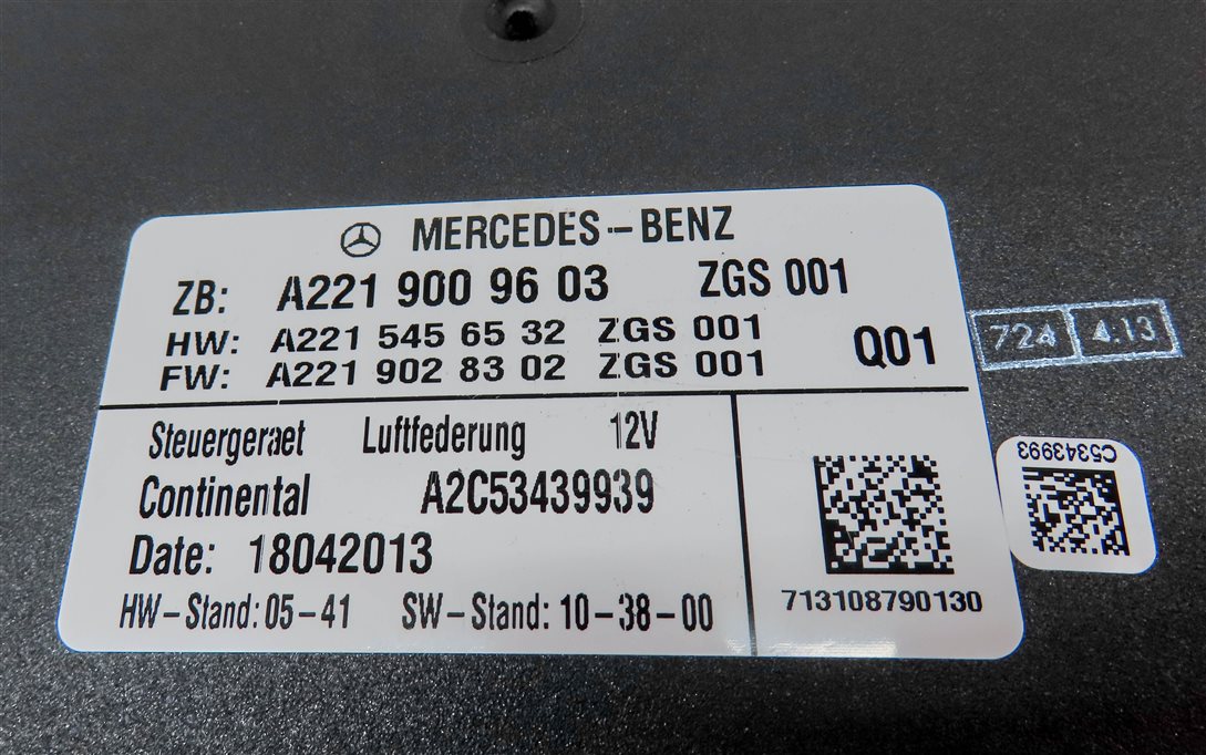 Thumbnail 4: 11-14 MERCEDES CL550 S350 S400 S550 (W216 W221) AIR SUSPENSION CONTROL MODULE