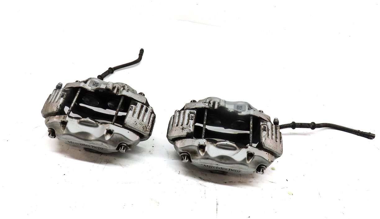 10-13 MERCEDES S-CLASS W221 FRONT LEFT RIGHT SPORT BRAKE CALIPER SET/2 (SILVER)