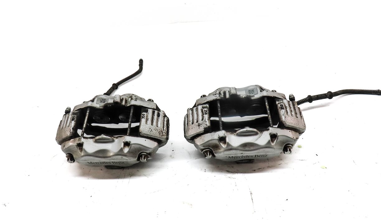 Thumbnail 2: 10-13 MERCEDES S-CLASS W221 FRONT LEFT RIGHT SPORT BRAKE CALIPER SET/2 (SILVER)