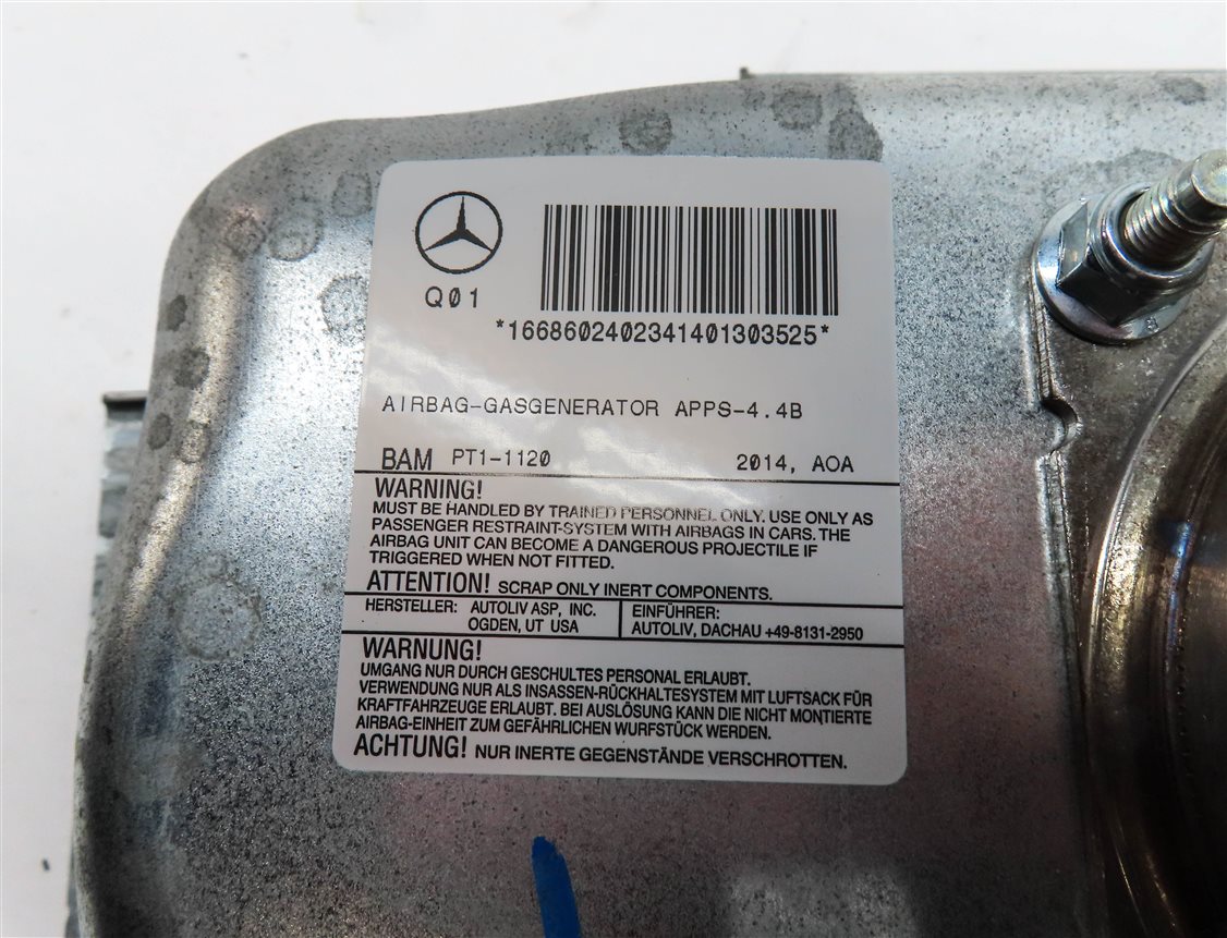 Thumbnail 6: 12-19 MERCEDES GL350 GL450 GL550 ML350 ML550 (W166 X166) PASSENGER DASH AIRBAG