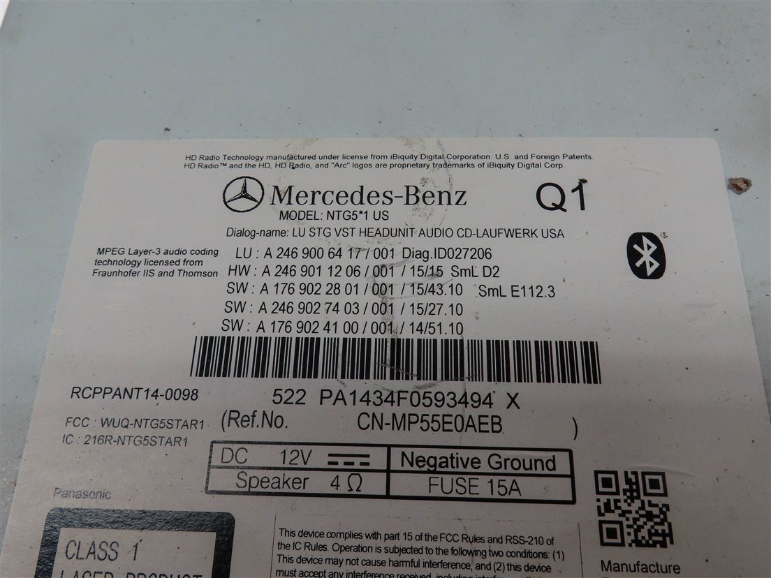 Thumbnail 8: 16-20 MERCEDES B CLA GLA CLASS (C117 W246 X156) CD NAVIGATION STEREO RECEIVER