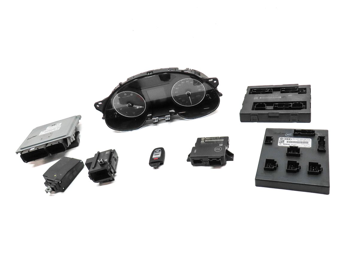 Thumbnail 2: 2013-2014 AUDI S4 (B8 8K) 3.0L CGXC ENGINE ECM BCM IMMOBILIZER MODULE KEY SET