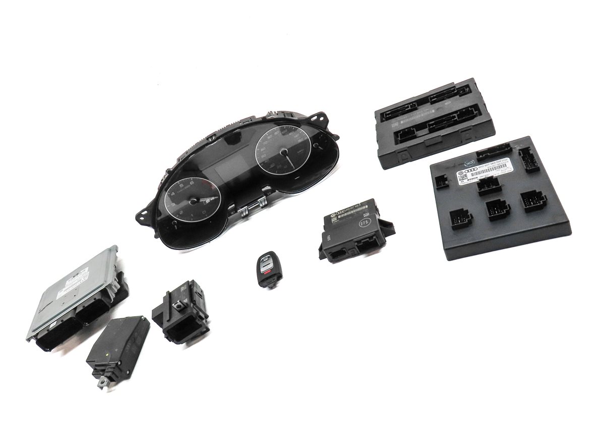Thumbnail 3: 2013-2014 AUDI S4 (B8 8K) 3.0L CGXC ENGINE ECM BCM IMMOBILIZER MODULE KEY SET