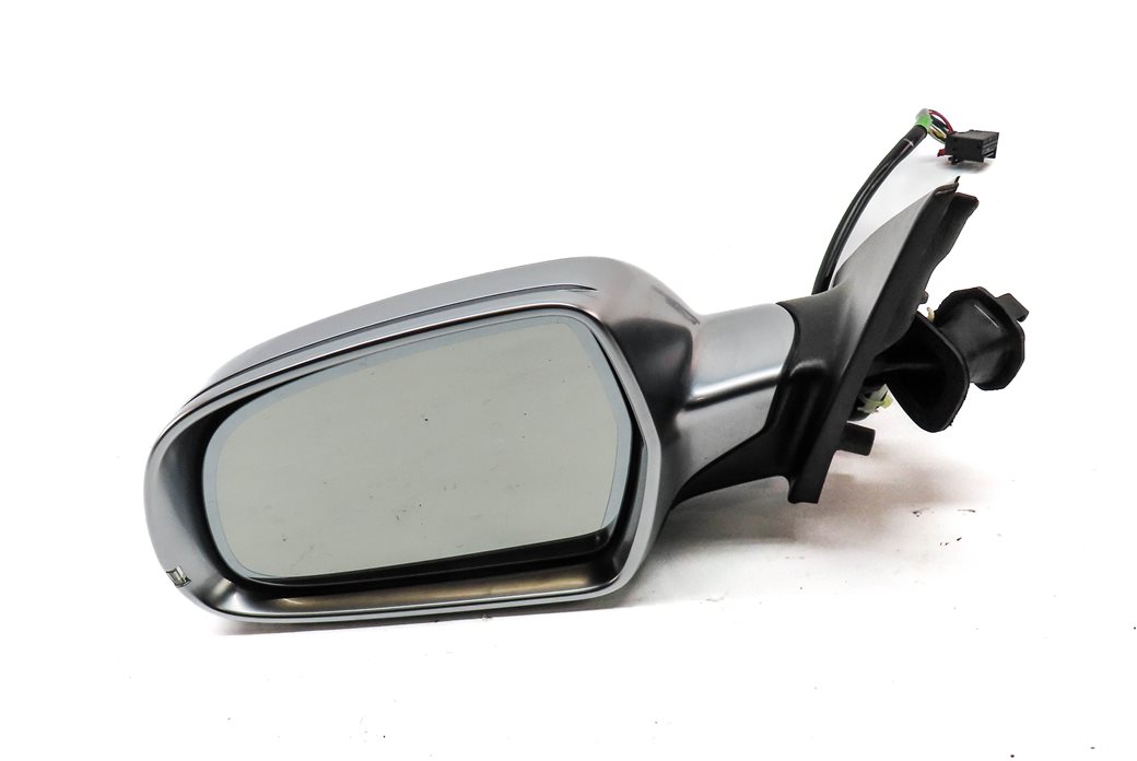 10-16 AUDI S4 (B8 8K) LEFT MANUAL FOLD HEATED AUTODIM DOOR MIRROR (ALUMINUM)