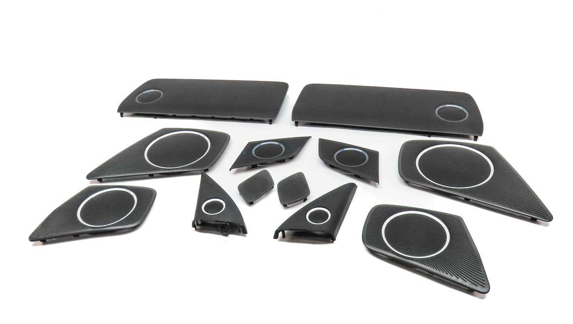 2013 AUDI S4 (B8 8K) BANG & OLUFSEN SPEAKER GRILLE TRIM COVER SET/ 12 (BLACK)