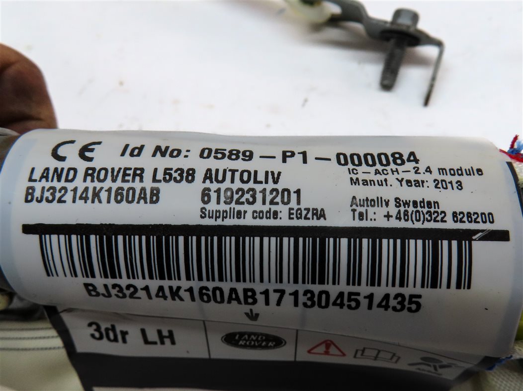 Thumbnail 5: 12-17 LAND RANGE ROVER EVOQUE L538 LEFT DRIVER SIDE ROOF CURTAIN AIRBAG AIR BAG