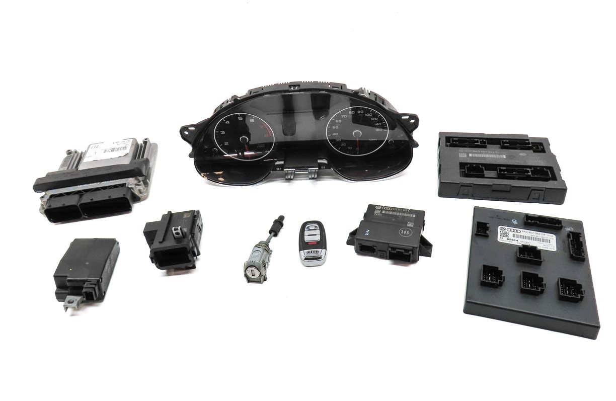 Thumbnail 2: 14-15 AUDI A4 A5 B8 8K 8T 2.0L CAED ECM BCM IMMOBILIZER MODULE KEY SET (146k)