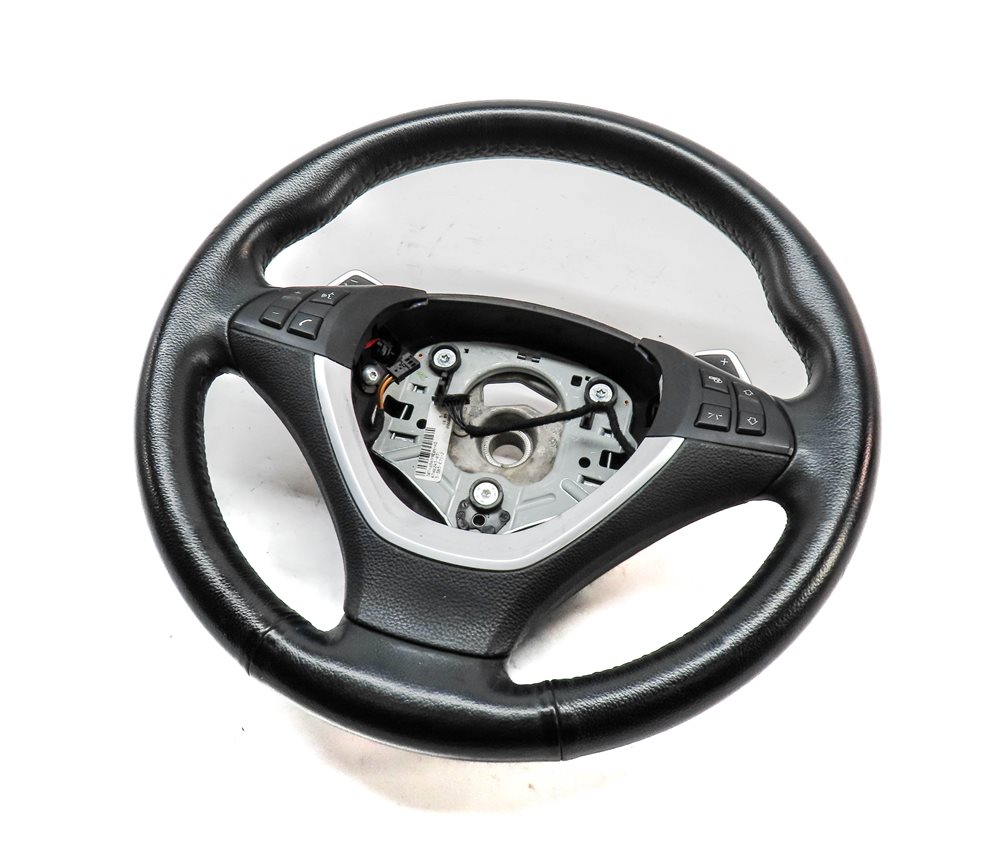 Thumbnail 1: 2013 BMW X5 (E70) 3 SPOKE SPORT STEERING WHEEL w/ PADDLES & SWITCHES (BLACK)