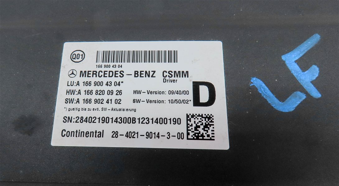 Thumbnail 4: 2012 MERCEDES ML350 (W166) FRONT LEFT DRIVER SEAT CONTROL MODULE