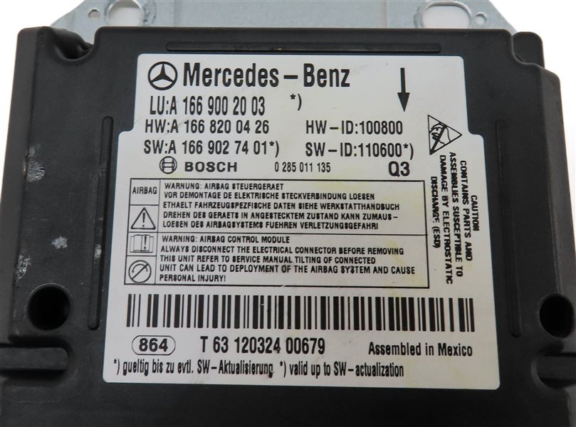 Thumbnail 4: 12-15 MERCEDES G550 G63 GL350 GL450 GL550 ML350 ML550 (X166 W166) SRS BAG MODULE