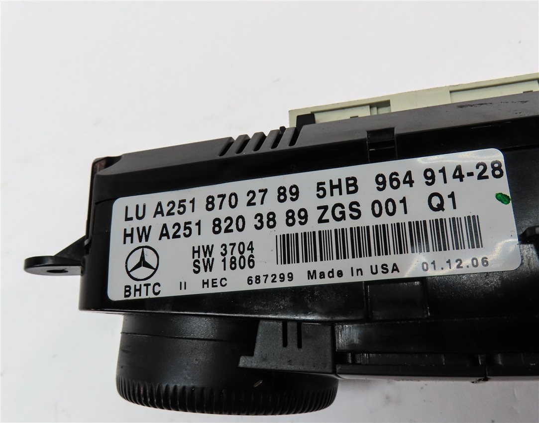 Thumbnail 6: 06-08 MERCEDES ML320 ML350 ML550 R320 R350 (W164 W251) FRONT TEMPERATURE CONTROL