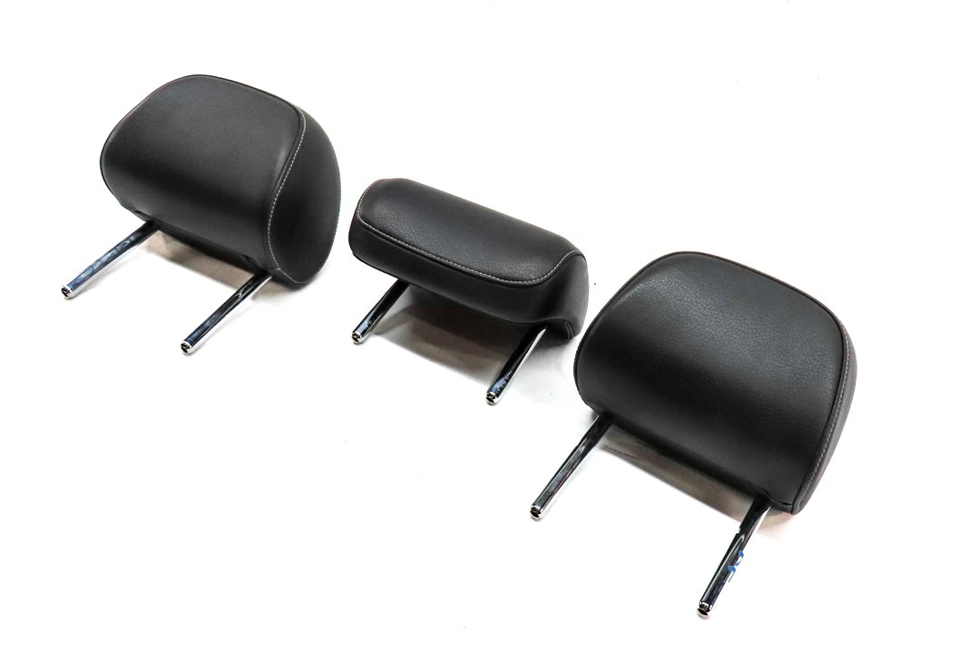 15-16 AUDI S3 8V REAR LEFT CENTER RIGHT SEAT HEADREST HEAD REST SET/3 (Black)