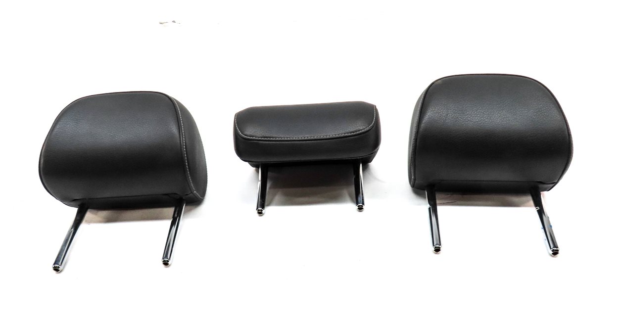 Thumbnail 2: 15-16 AUDI S3 8V REAR LEFT CENTER RIGHT SEAT HEADREST HEAD REST SET/3 (Black)