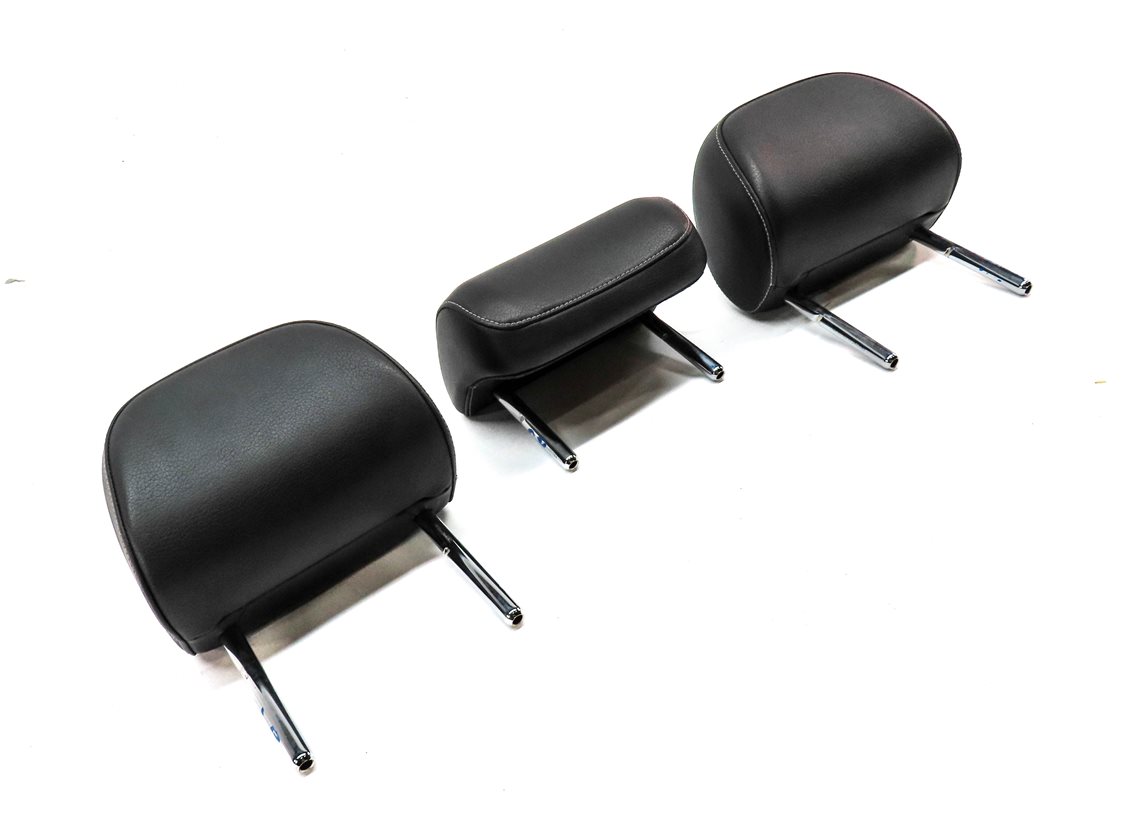 Thumbnail 3: 15-16 AUDI S3 8V REAR LEFT CENTER RIGHT SEAT HEADREST HEAD REST SET/3 (Black)