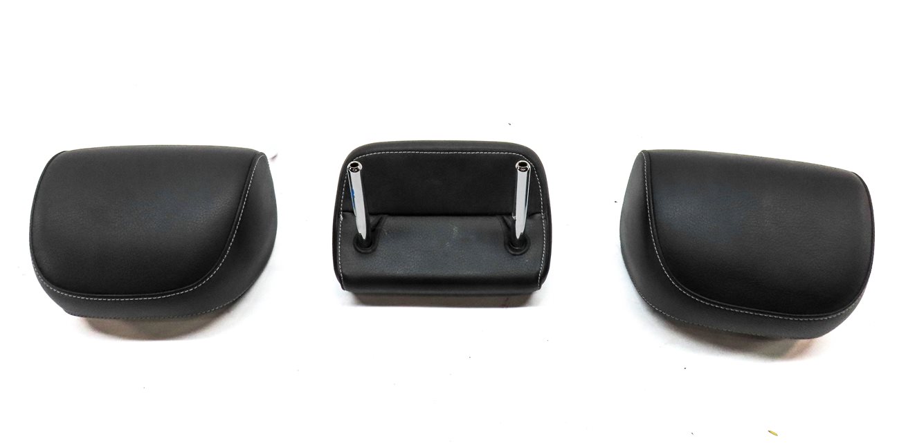 Thumbnail 5: 15-16 AUDI S3 8V REAR LEFT CENTER RIGHT SEAT HEADREST HEAD REST SET/3 (Black)