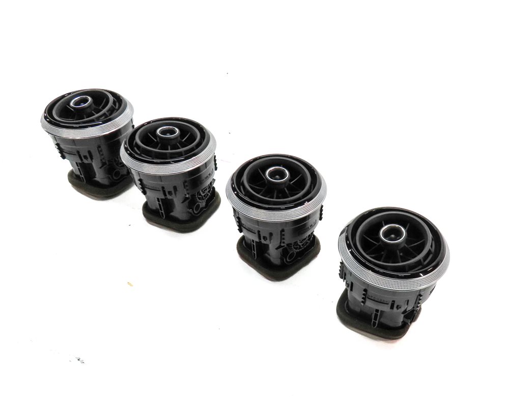 15 AUDI S3 (8V) FRONT LEFT CENTER RIGHT DASH HEAT AIR AC HVAC VENT SET/4 (Black)