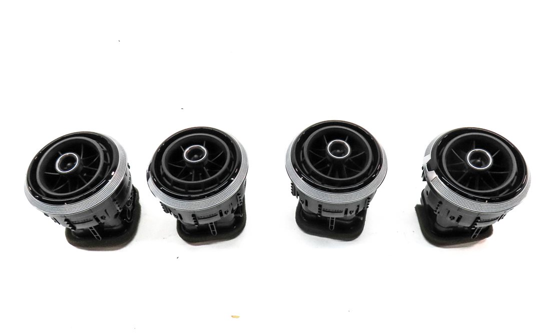Thumbnail 2: 15 AUDI S3 (8V) FRONT LEFT CENTER RIGHT DASH HEAT AIR AC HVAC VENT SET/4 (Black)