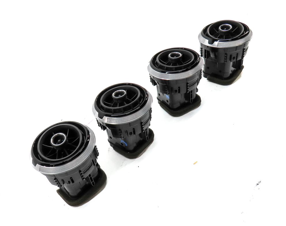 Thumbnail 3: 15 AUDI S3 (8V) FRONT LEFT CENTER RIGHT DASH HEAT AIR AC HVAC VENT SET/4 (Black)