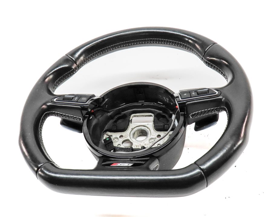 Thumbnail 2: 2015 AUDI S3 8V MULTIFUNCTION 3 SPOKE FLAT BOTTOM SPORT STEERING WHEEL (Black)