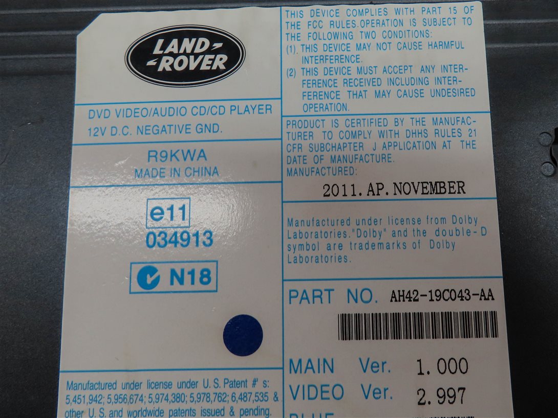 Thumbnail 8: 12 RANGE ROVER L322 REAR ENTERTAINMENT 6 DISC DVD CHANGER PLAYER (NO CARTRIDGE)