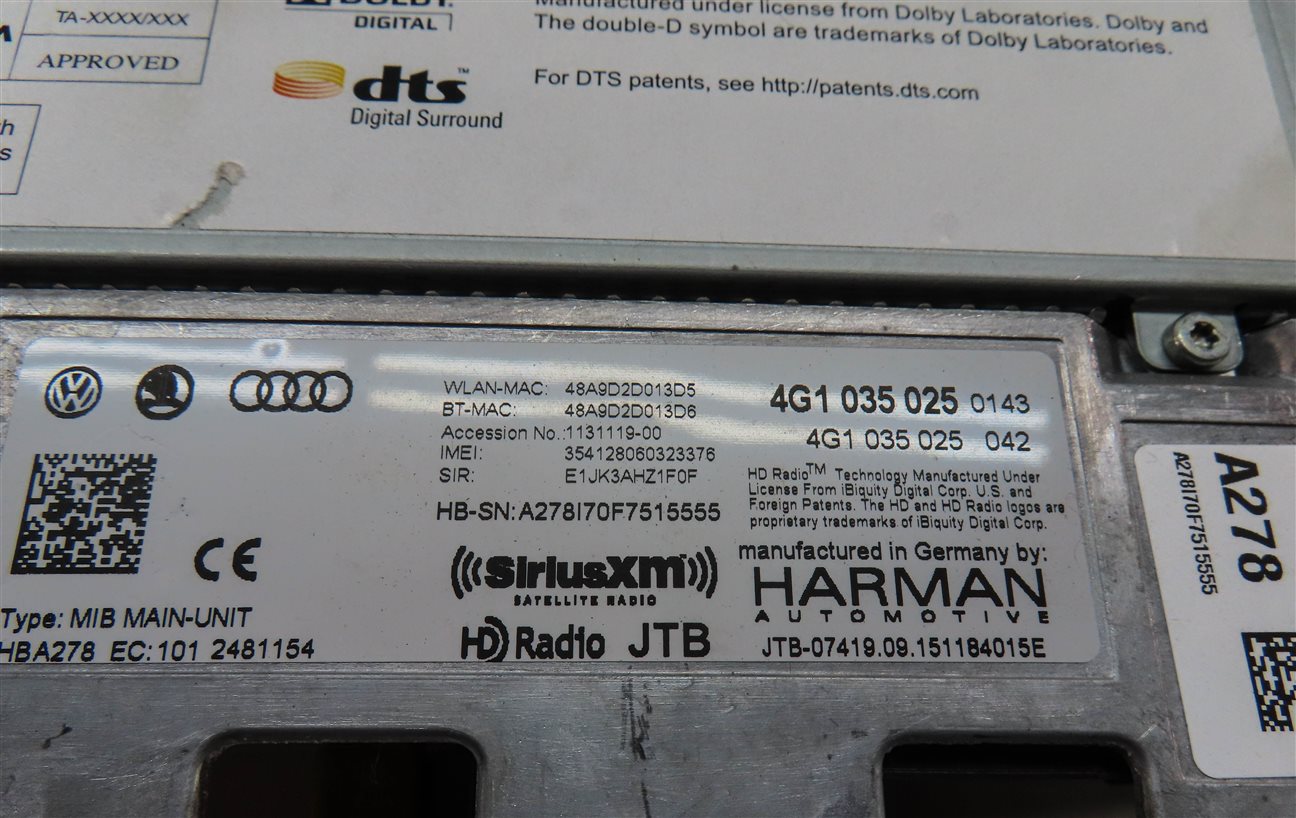 Thumbnail 5: 2016 AUDI A7 (C7) RADIO STEREO AUDIO MULTIMEDIA MMI SD CD MEDIA PLAYER