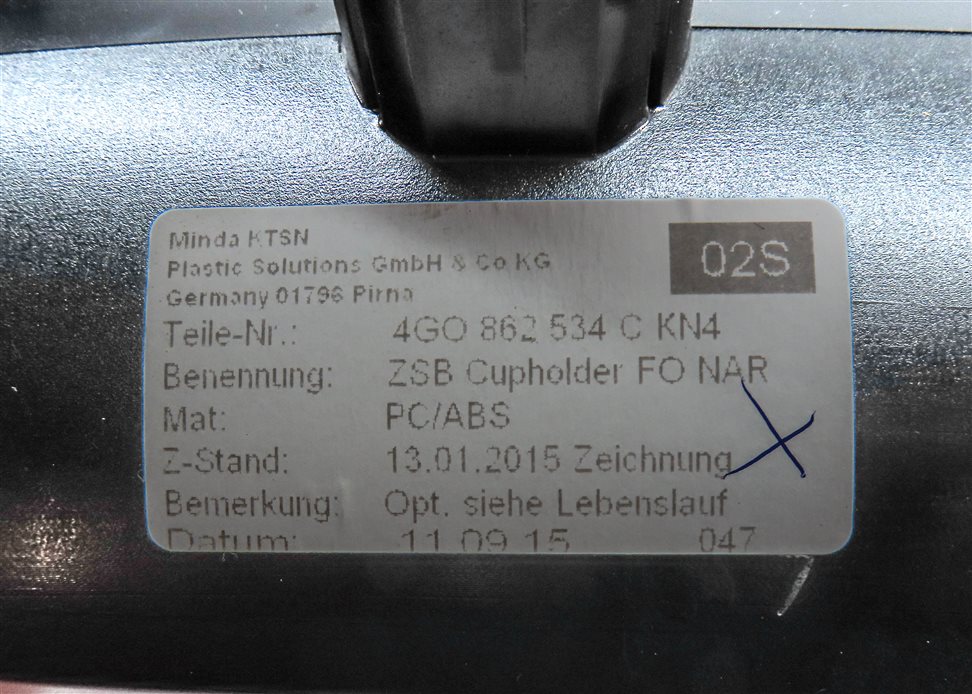 Thumbnail 6: 2016 AUDI A7 (C7) FRONT CENTER CONSOLE POP OPEN CUPHOLDER CUP HOLDER (Gray)