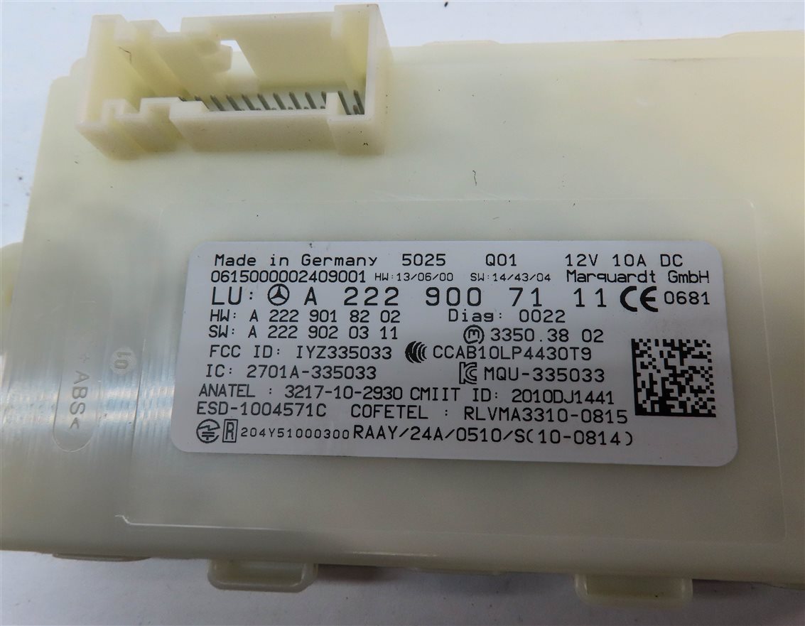 Thumbnail 4: 15-19 MERCEDES C300 C400 GLC300 S400 S550 S600 (W205 W222 X253) KEYLESS MODULE
