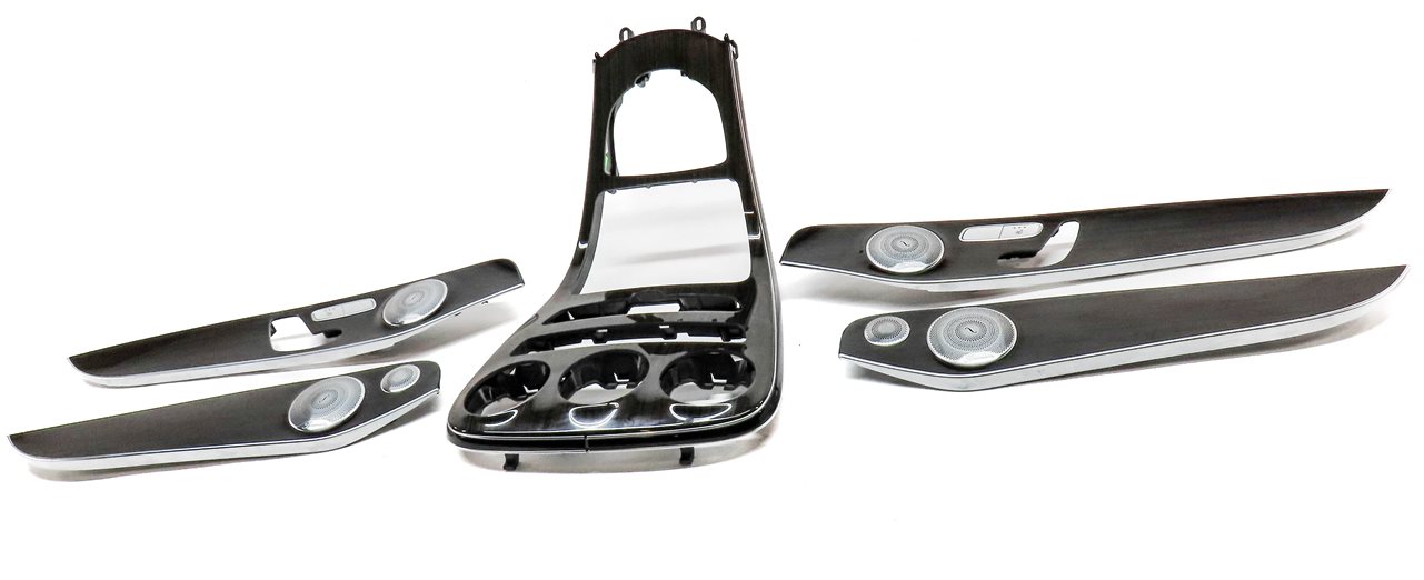 Thumbnail 2: 15 MERCEDES C300 W205 INTERIOR CENTER CONSOLE FRONT REAR DOOR TRIM SET/5 (Zen)