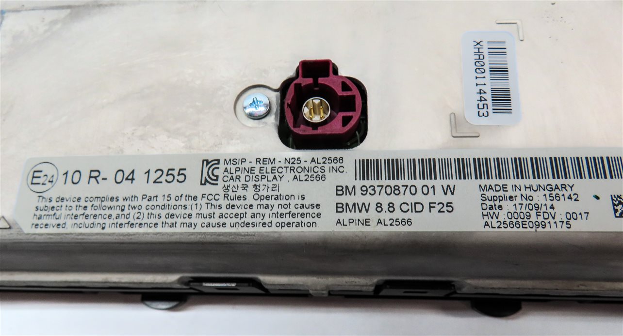 Thumbnail 7: 15-16 BMW X3 X4 (F25 F26) FRONT DASH 8.8" NAVIGATION INFORMATION DISPLAY SCREEN