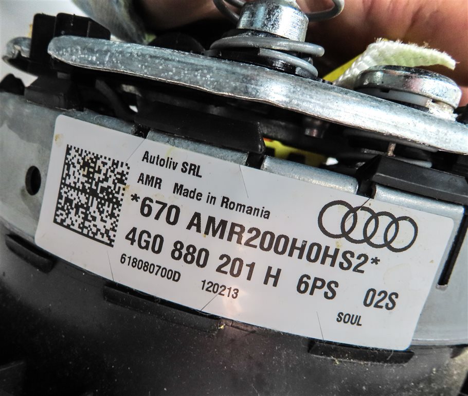 Thumbnail 6: 12-18 AUDI A6 A7 S6 S7 (C7 4G8) 3-SPOKE STEERING WHEEL AIRBAG AIR BAG (BLACK)