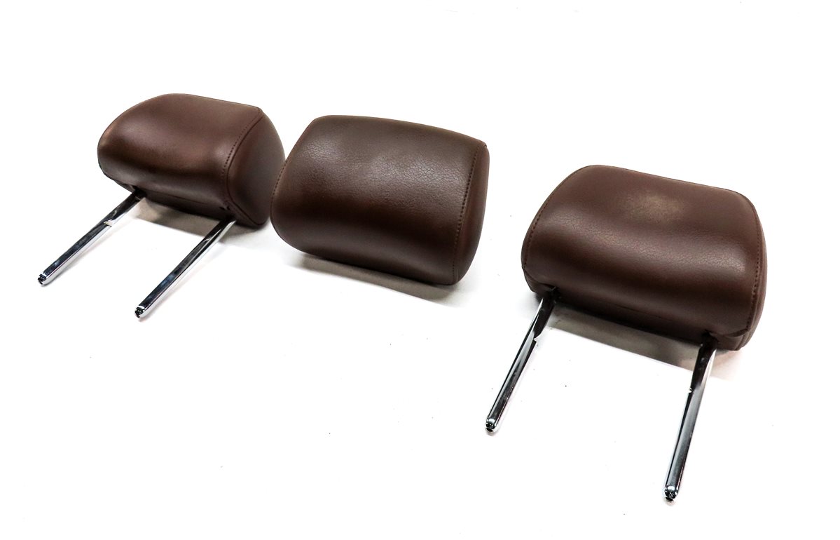 12-18 AUDI A6 S6 (C7 4G) REAR LEFT CENTER RIGHT SEAT HEADREST SET/3 (Brown)