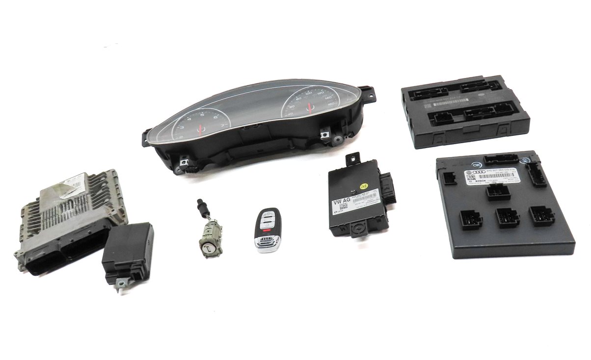 Thumbnail 3: 13-15 AUDI A6 A7 C7 3.0L SUPER SPEEDOMETER ECM BCM IMMOBILIZER MODULE KEY SET/8