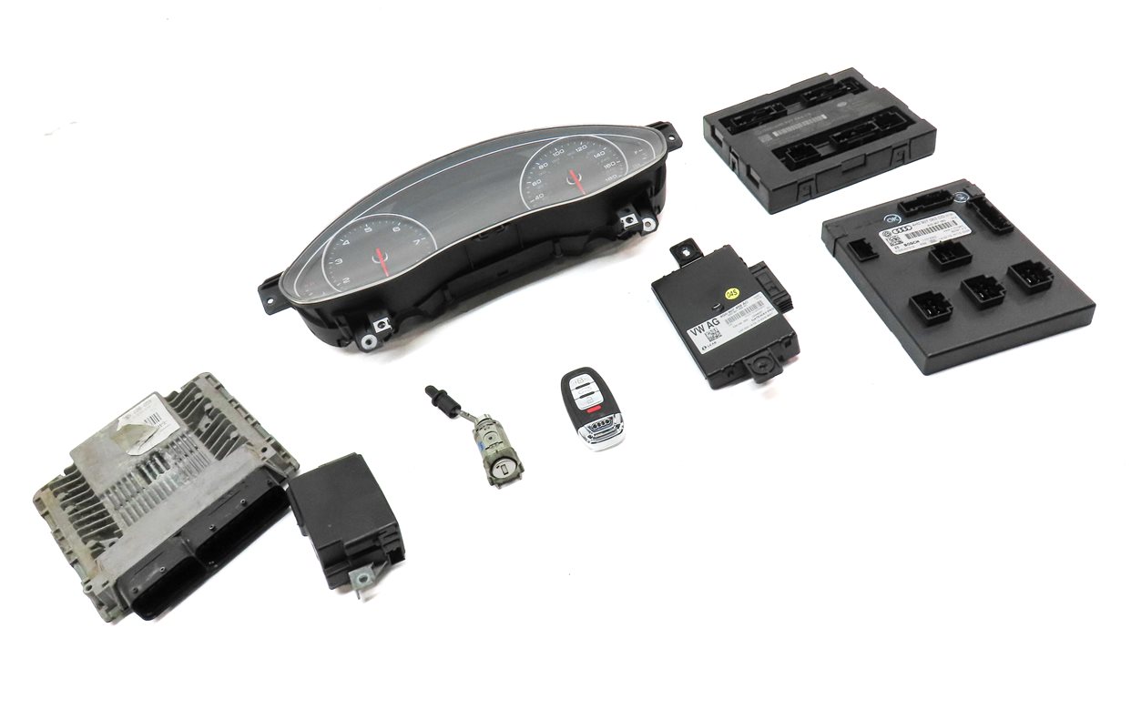 Thumbnail 4: 13-15 AUDI A6 A7 C7 3.0L SUPER SPEEDOMETER ECM BCM IMMOBILIZER MODULE KEY SET/8