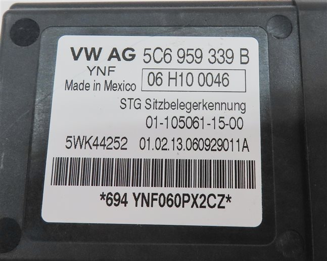 Thumbnail 4: 2013 AUDI A6 (C7) FRONT RIGHT PASSENGER SEAT OCCUPANCY SENSOR MODULE
