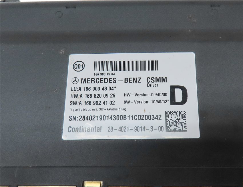 Thumbnail 4: 2012 MERCEDES ML350 (W166) FRONT LEFT DRIVER SEAT CONTROL MODULE