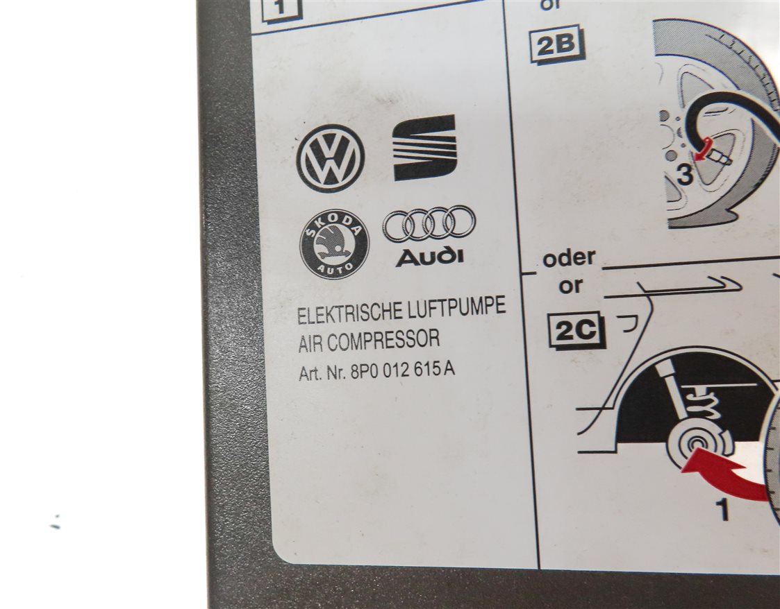 Thumbnail 4: 2014 AUDI Q7 (4L) EMERGENCY ROADSIDE SPARE TIRE AIR COMPRESSOR PUMP KIT